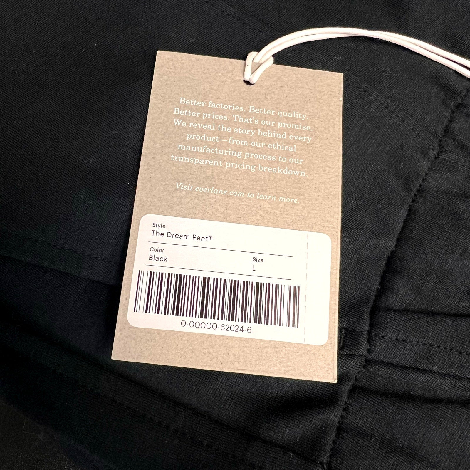 Everlane Womens The Dream Pants Large Black Knit Pull-On Taper Stretch Ankle NWT