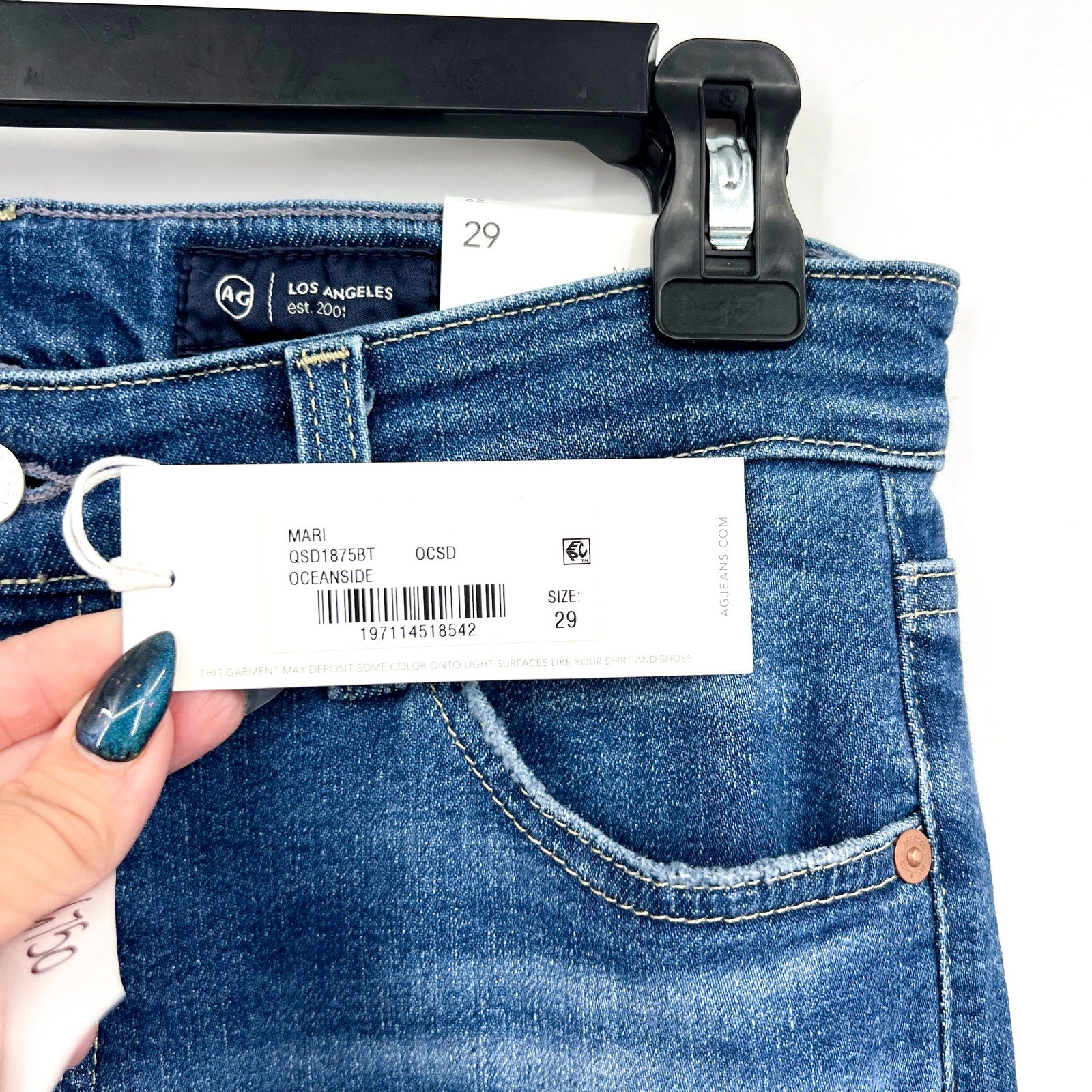 AG ADRIANO GOLDSCHMIED Womens Mari Slim Straight Jean Size 29 US 8 Oceanside NWT