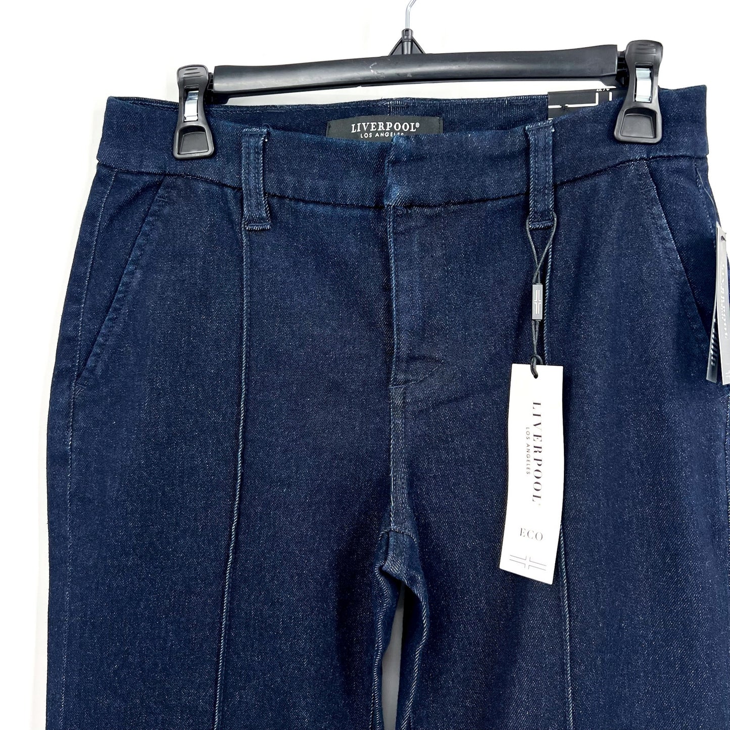 LIVERPOOL Women's Pintuck Trouser Jeans US 4 27 Blue Sturgis Midrise NWT