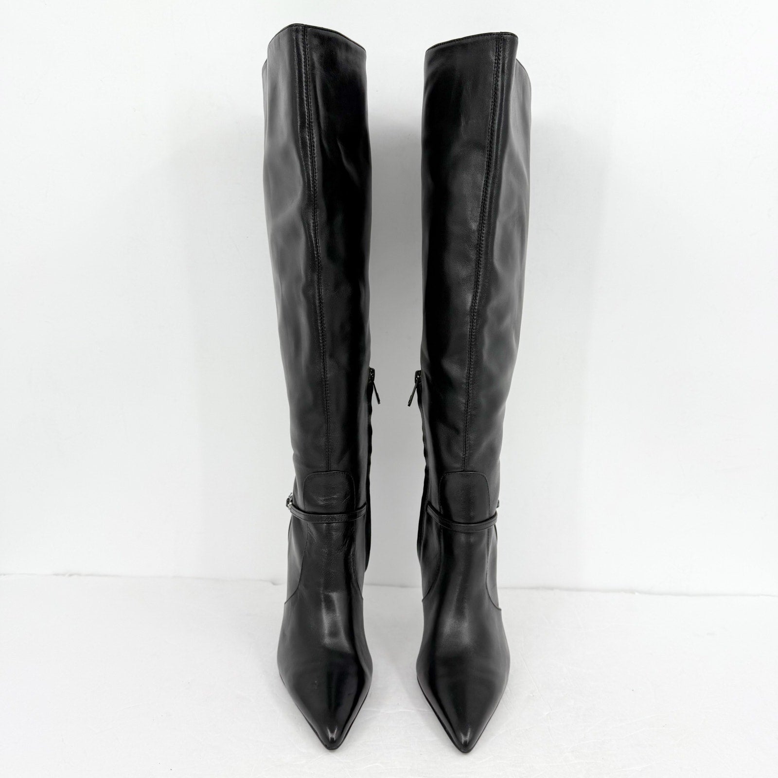 Sam Edelman Womens Elia Above Knee Boots US 6.5 M WIDE CALF Black Leather NIB