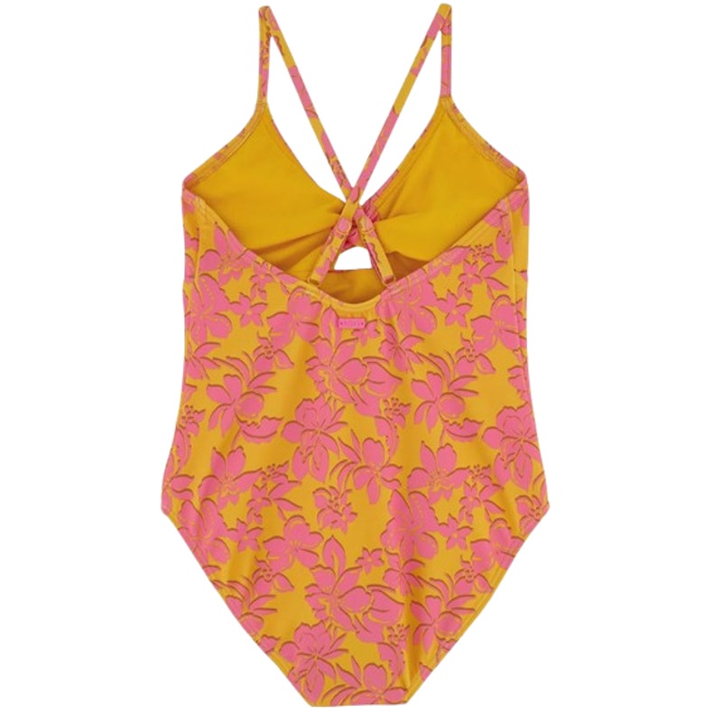 ROXY Big Girls Island Time One-Piece Swimsuit Size 16 Orange Golden Rays NWT