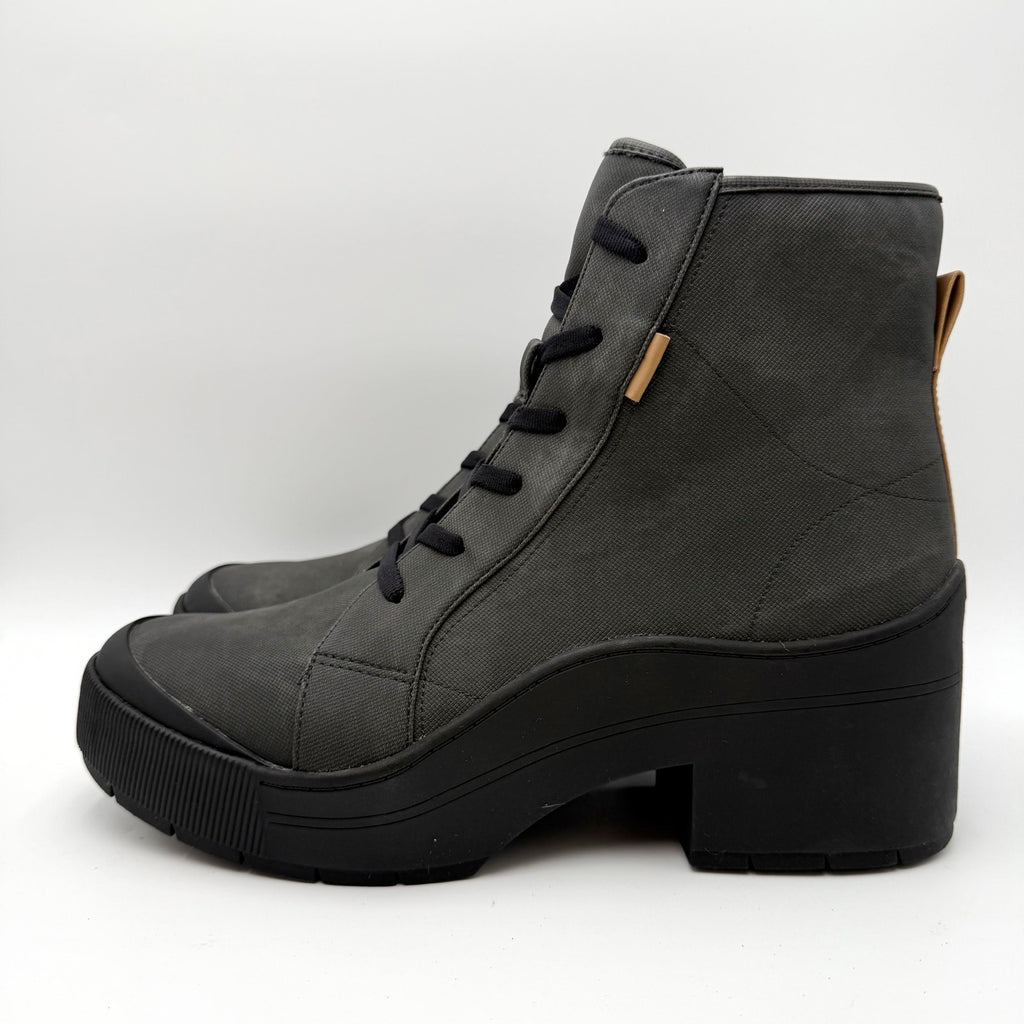 Dr. Scholls Womens Time Off Up Platform Ankle Boot US 11 Black Vegan Leather NIB