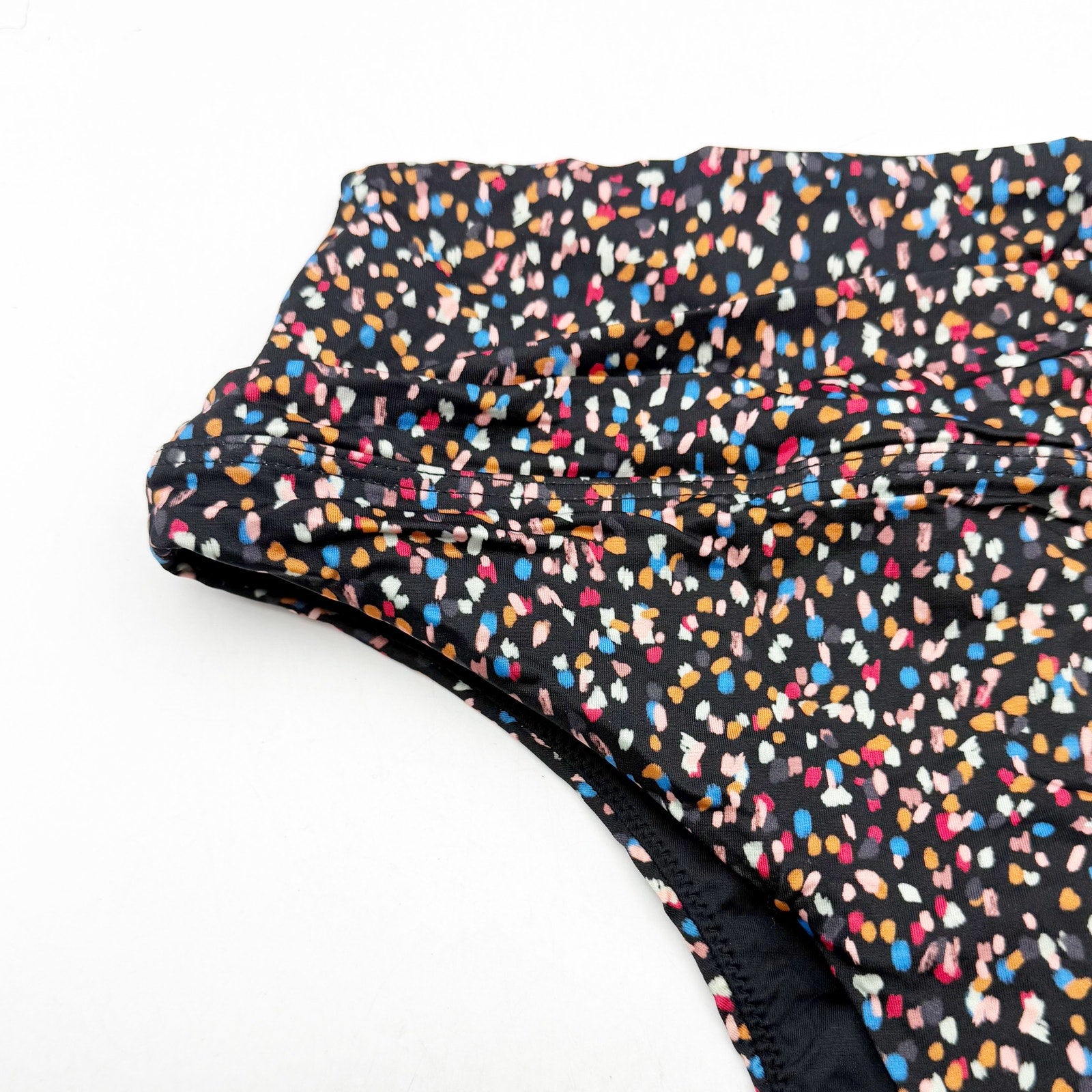 PRANA Women's Aurelia Bikini Bottom XS Black Alotta Dots High Waist NWT
