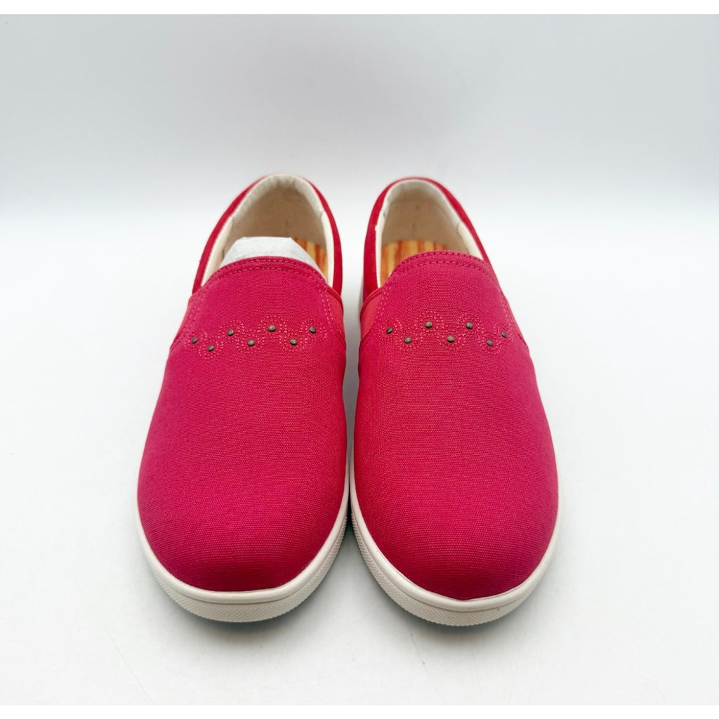 Spenco Women's Waterfront Canvas Slip On Sneaker Size 7 Red Pink Bittersweet NIB