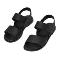 Eileen Fisher Womens Kanza Sandals US 11 Black Tumbled Leather Double Strap NWOB