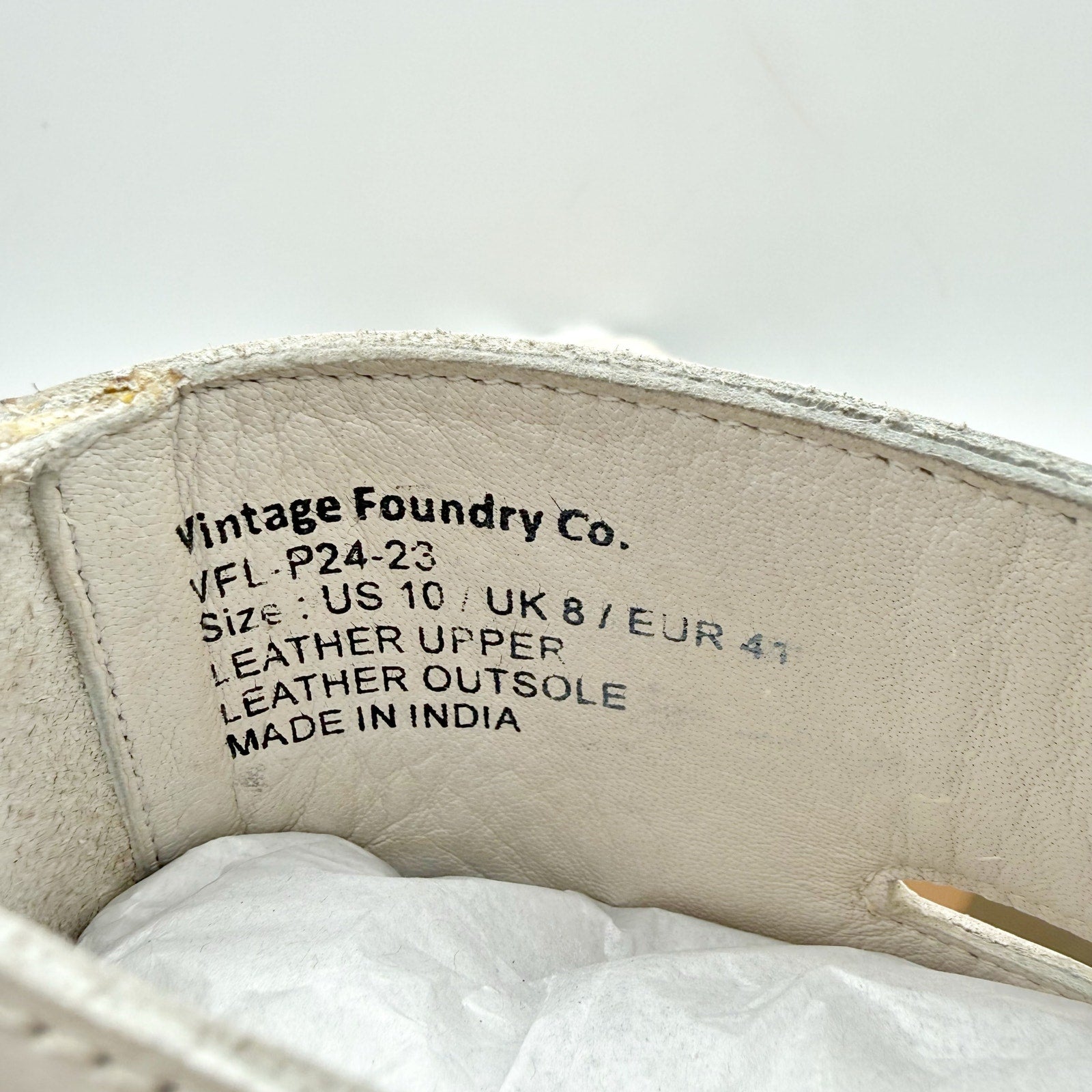 Vintage Foundry Co Womens Lauralyn Heel Sandals US 10 Cream Ivory Leather NIB