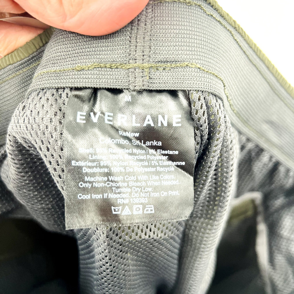 EVERLANE Men's The ReNew Swim Short Medium Dark Forest Drawstring NWOT
