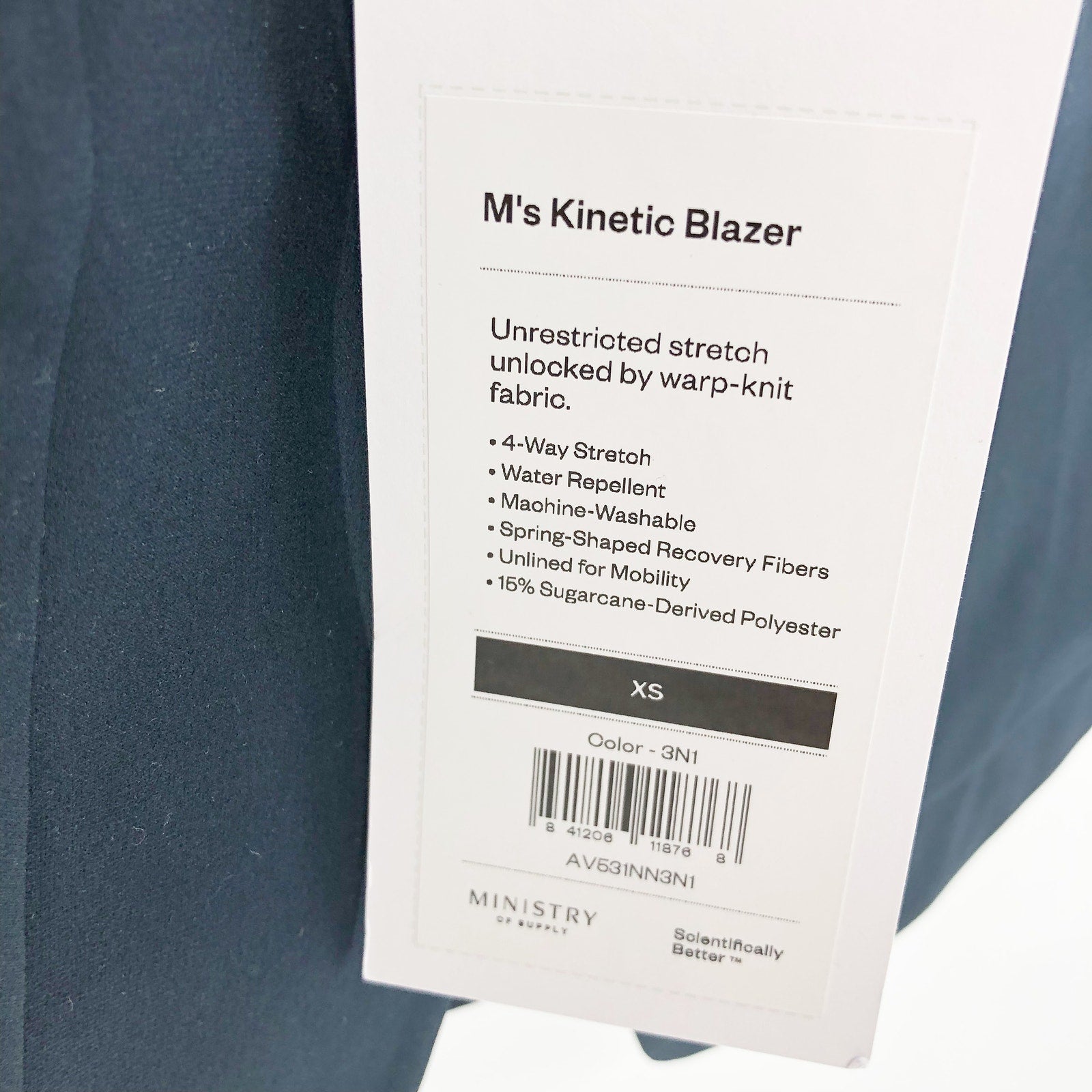 Ministry of Supply Mens Kinetic Blazer XS Navy Blue Two Button Jacket NWT
