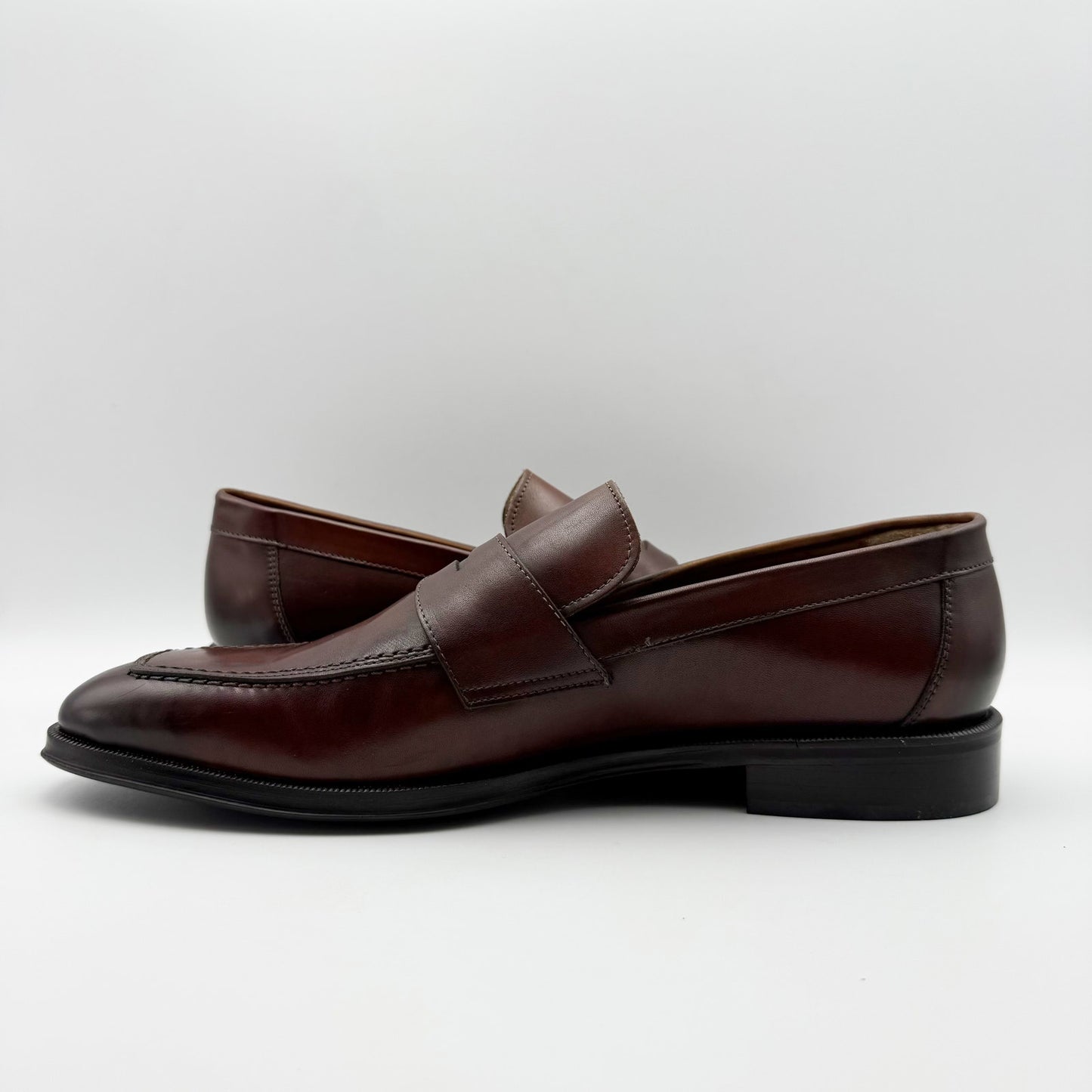 Bruno Magli Mens Nathan Penny Loafers US 11 EU 44 Brown Leather NIB