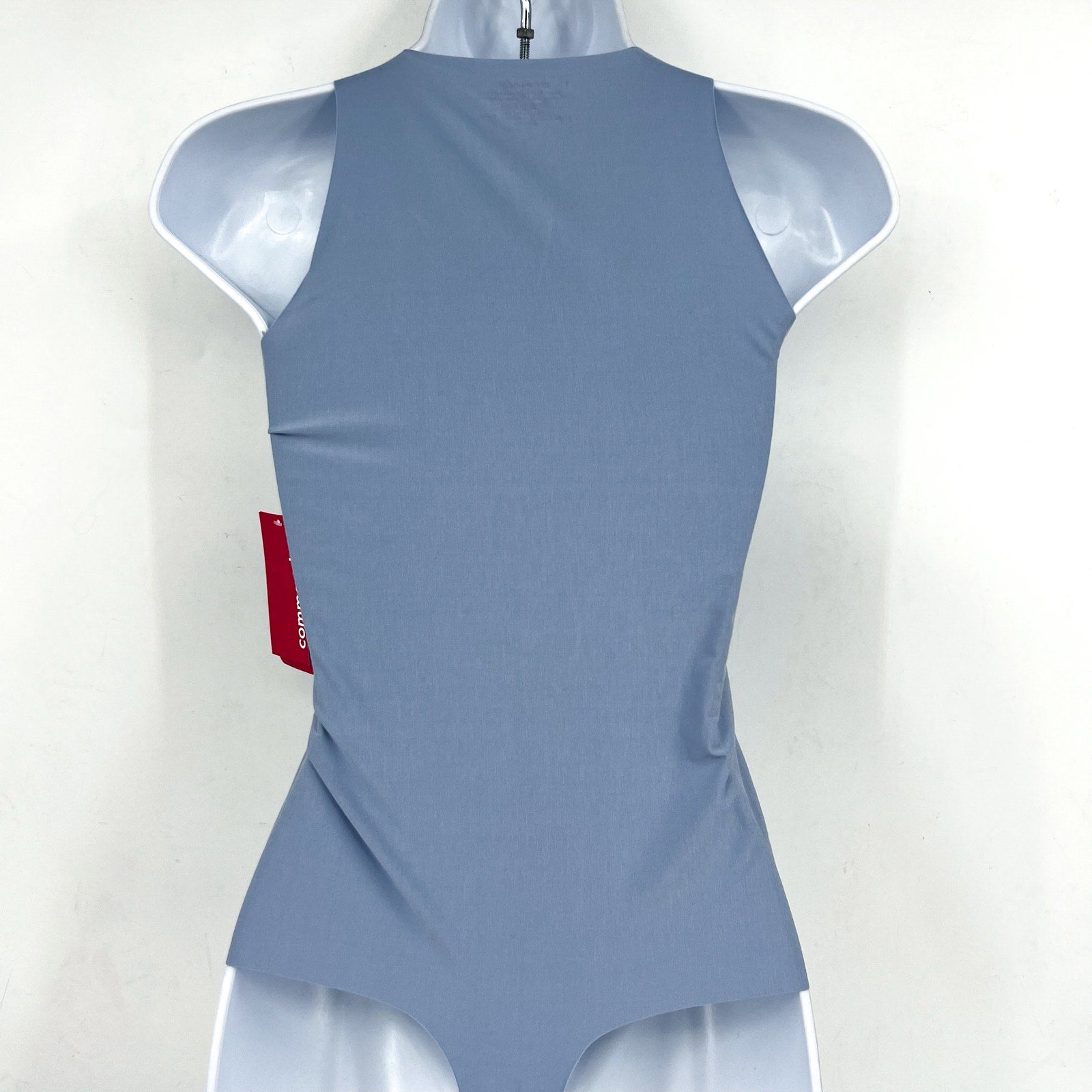 COMMANDO Women's Butter Crewneck Tank Bodysuit Small Blue Pool Stretch NWT