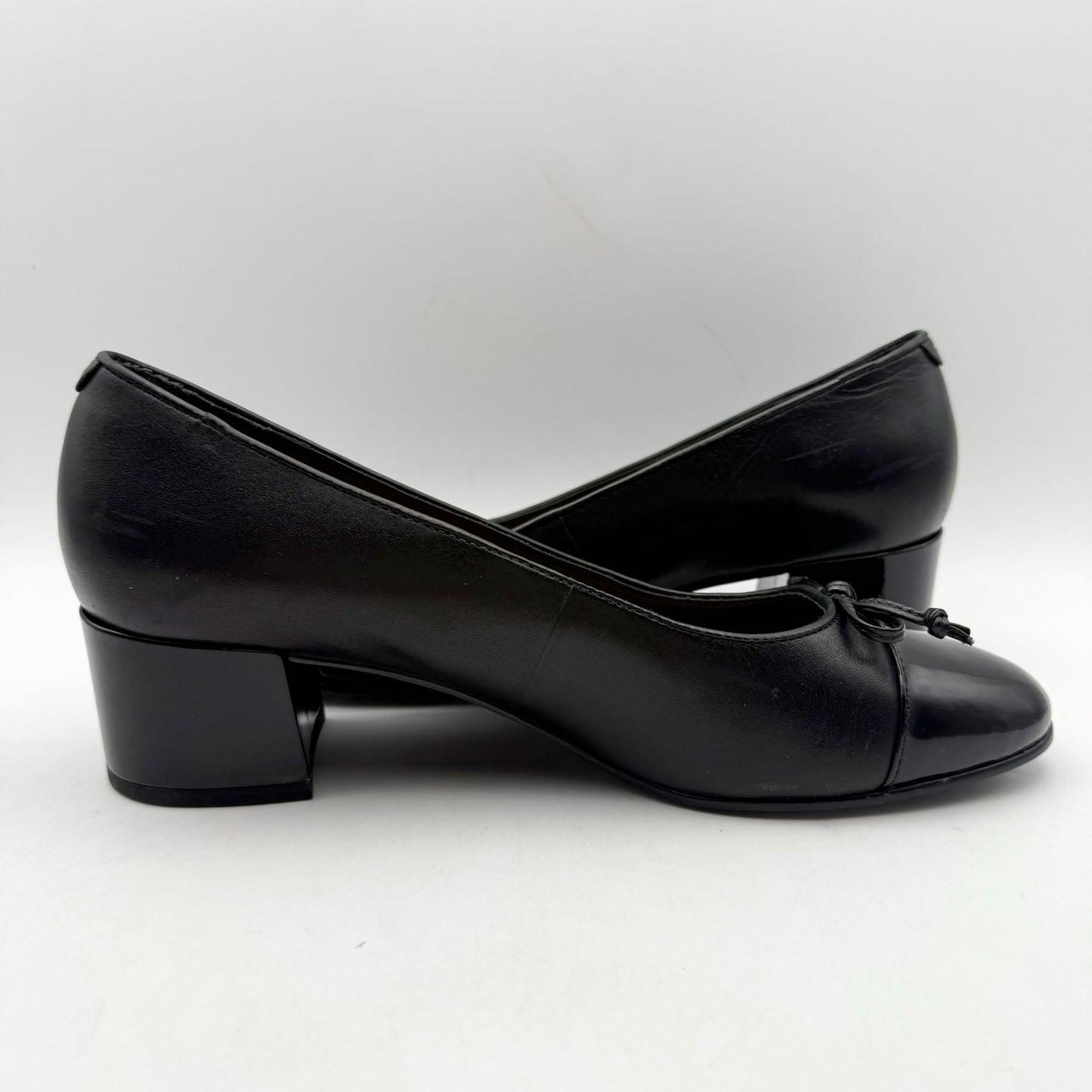 Bernardo Womens Marisol Cap-Toe Pump US 8.5 M Black Leather NWOB