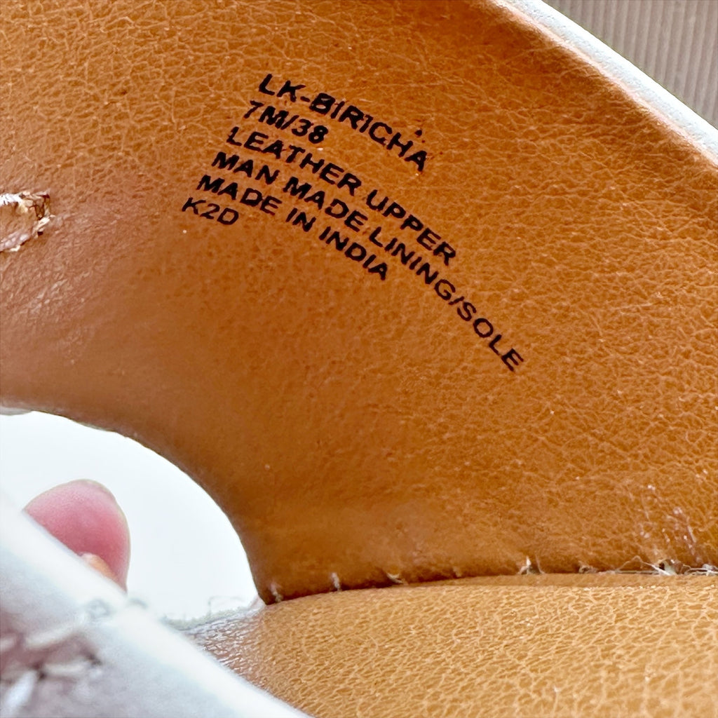 Lucky Brand Womens Biricha Slide Sandals Size 7 M Grey Taupe Leather NIB