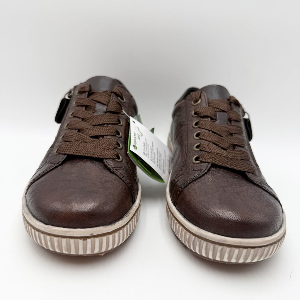 Rieker Womens Maditta 00 Casual Low Sneakers Size 6 EU 37 Brown Leather NIB