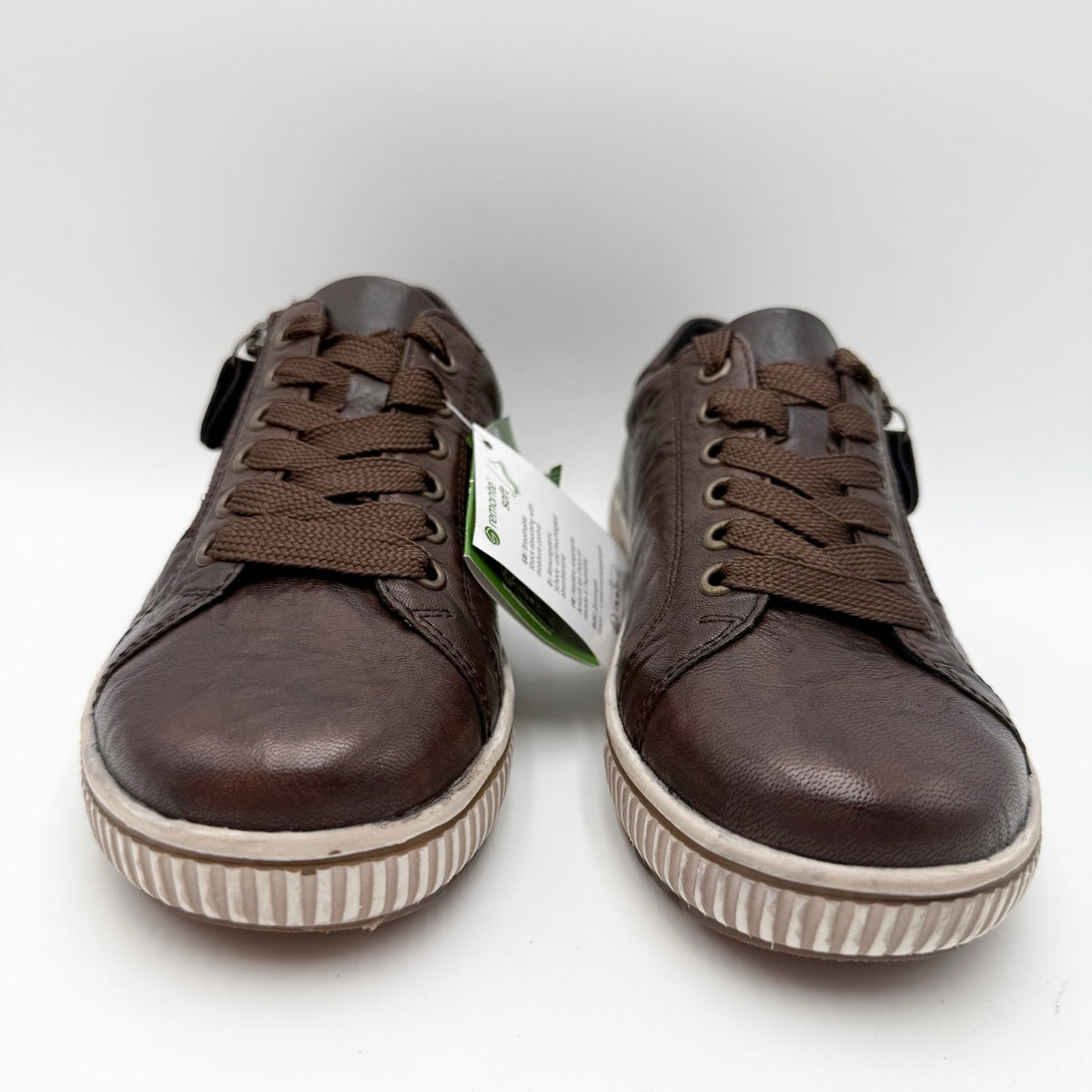 Rieker Womens Maditta 00 Casual Low Sneakers Size 6 EU 37 Brown Leather NIB