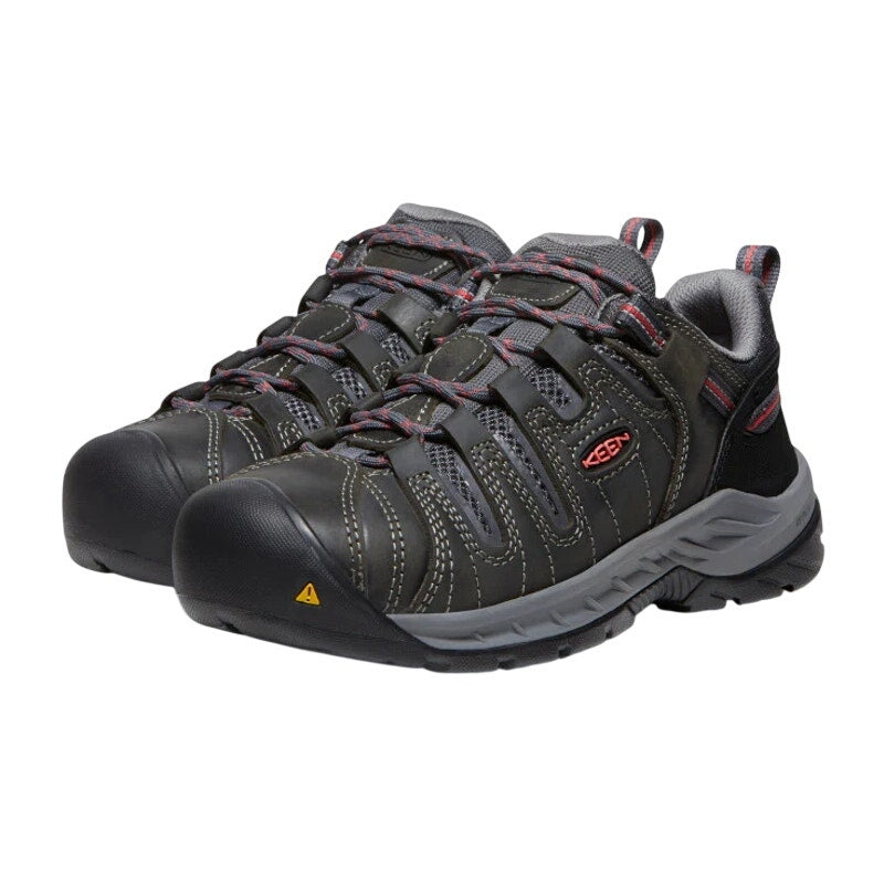 Keen Womens Flint II Steel Toe Work Sneakers US 5 WIDE Grey Leather NIB