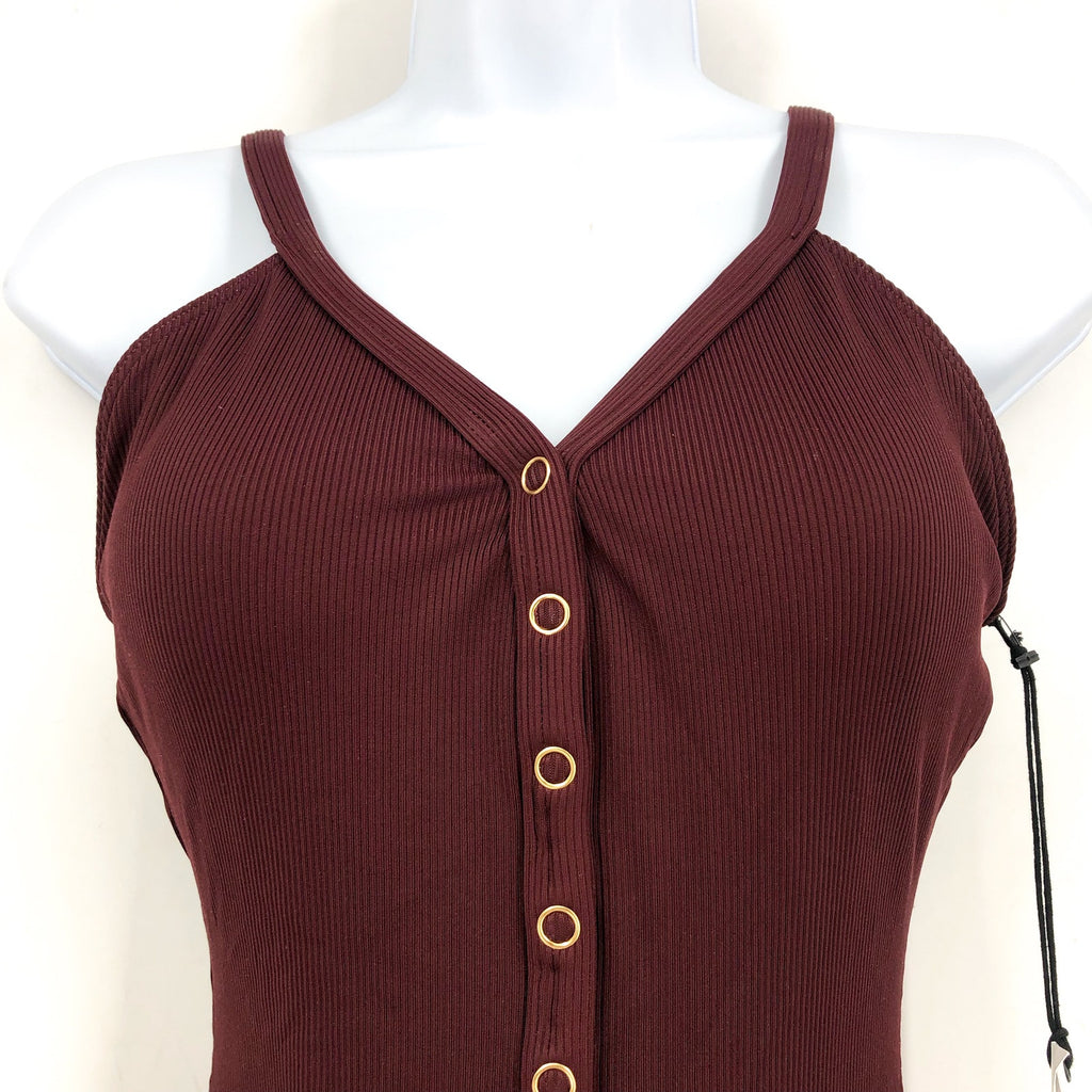 ROBIN PICCONE Women's Amy Snap V Neck One-Piece Swimsuit Size 6 Red AllSpice NWT