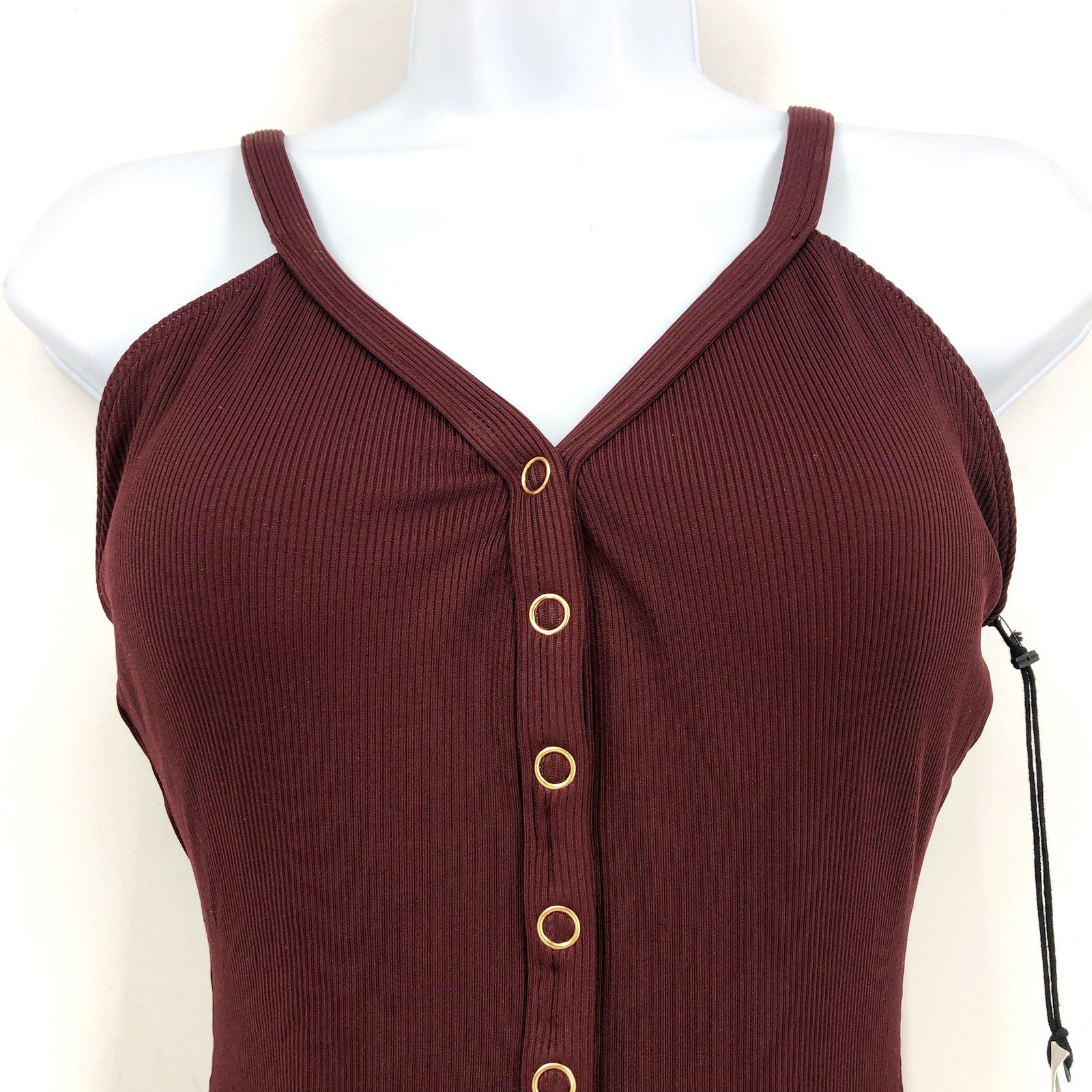 ROBIN PICCONE Women's Amy Snap V Neck One-Piece Swimsuit Size 6 Red AllSpice NWT