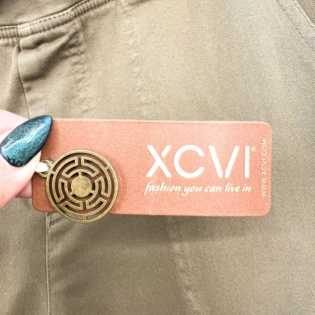 XCVI Women's Atlas Flared Leg Pants Small Tan Demitasse Pull-On Stretch NWT