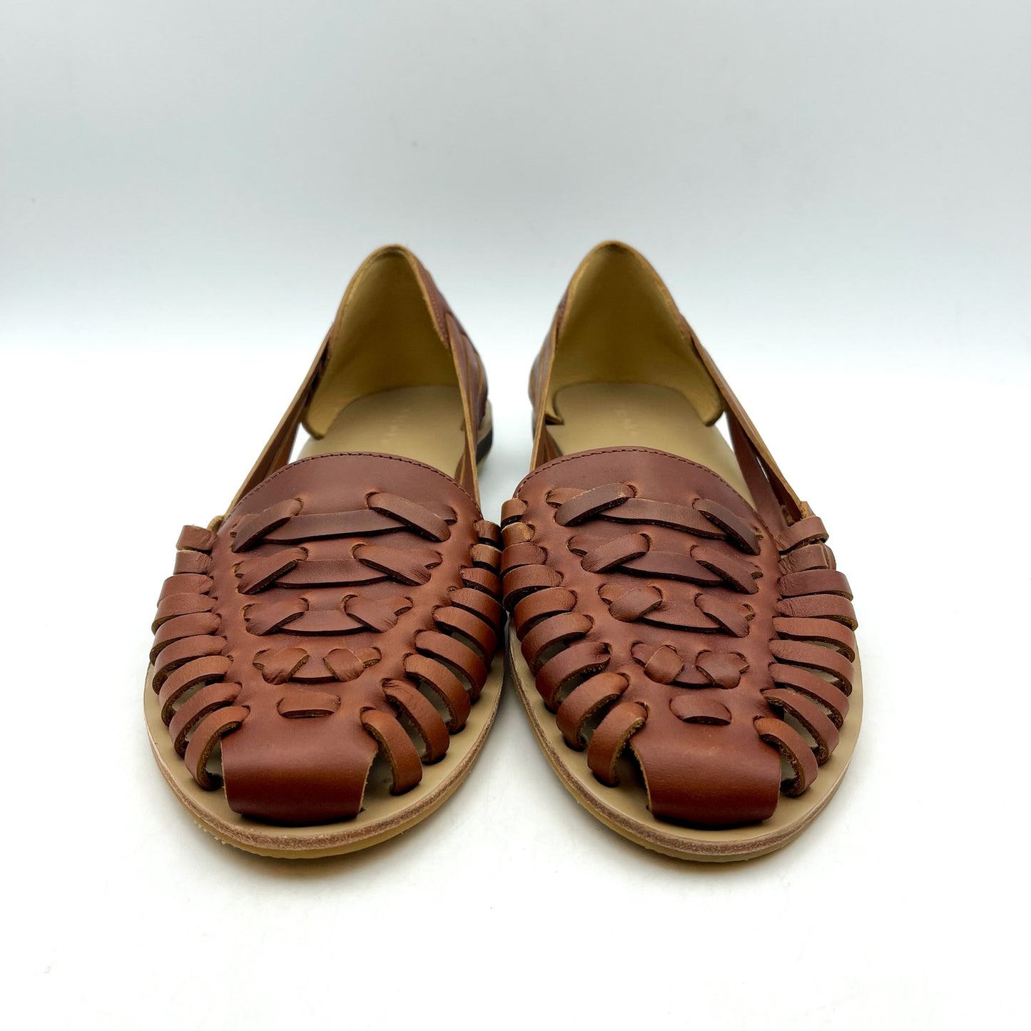 NISOLO Mens Huarache Water Resistant Sandals US 8.5 Brandy Leather NWOB