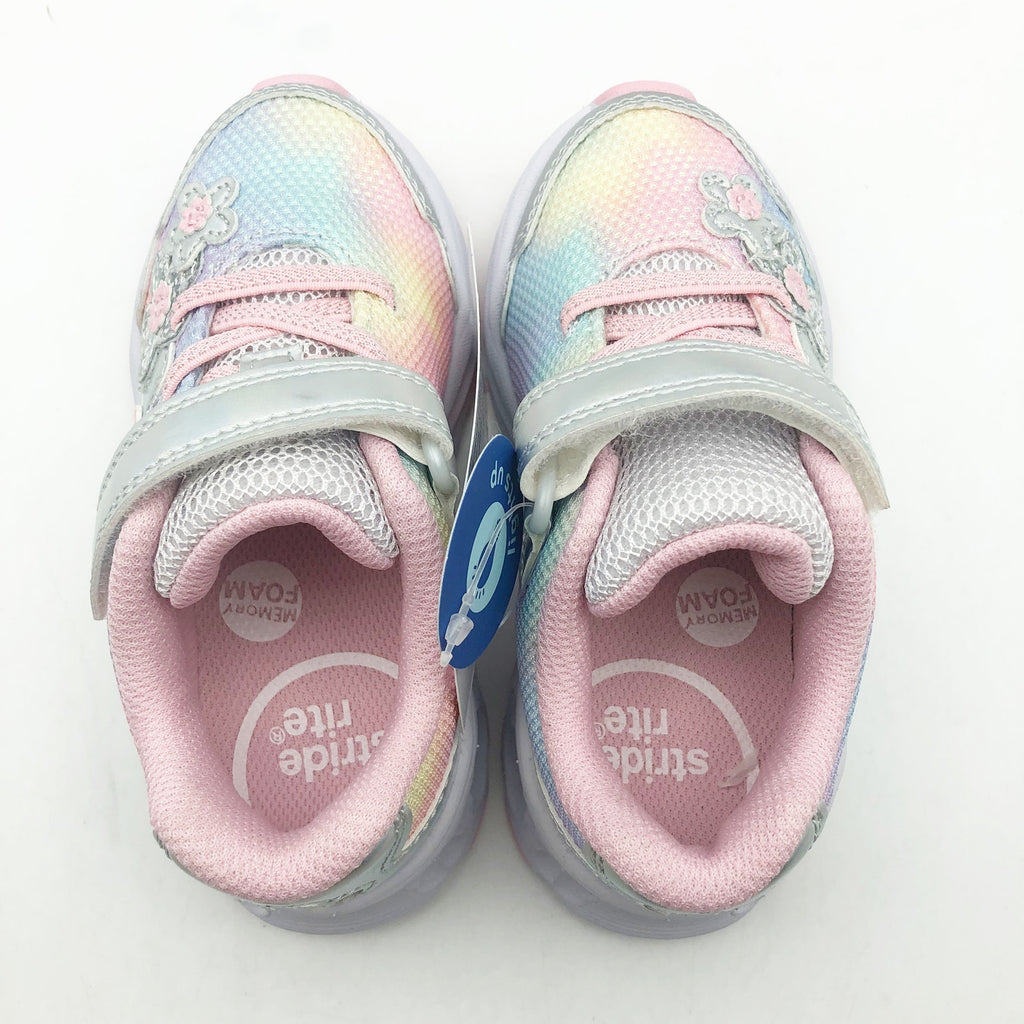 Stride Rite Girls SR Lighted Glimmer Sneaker 2.0 Size 3 WIDE Pink Kid Shoes NIB
