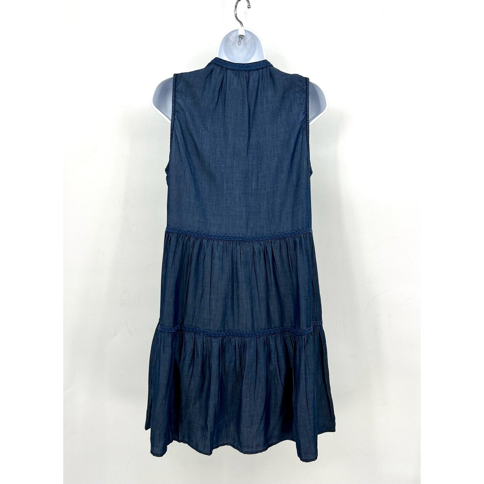 TOMMY BAHAMA Women's Chambray Coverup Dress Medium Blue Split-Neck NWT