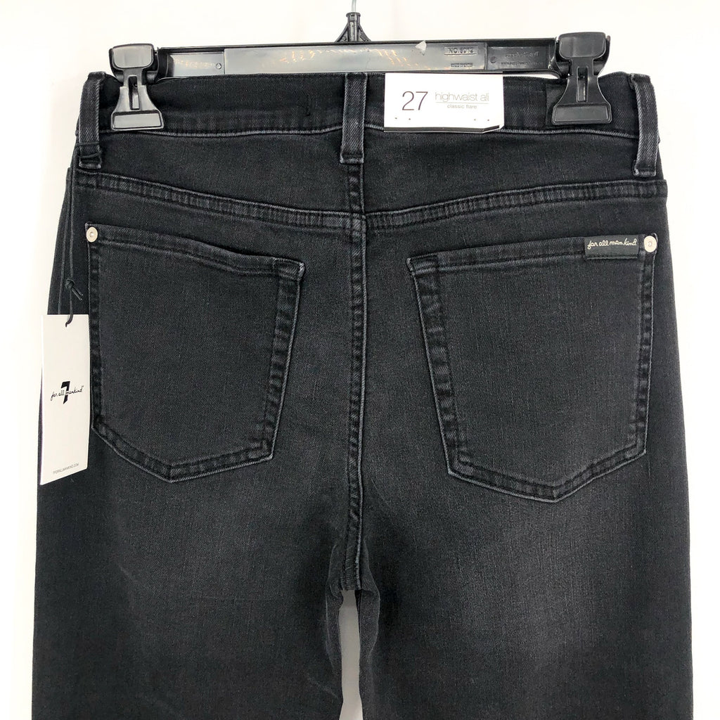7 FOR ALL MANKIND Ali Classic Flare Jeans Size 27 US 4 Black Nights Stretch NWT