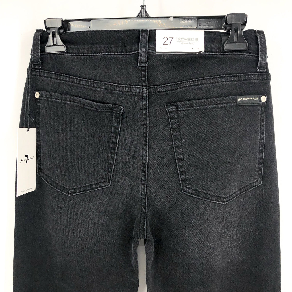 7 FOR ALL MANKIND Ali Classic Flare Jeans Size 27 US 4 Black Nights Stretch NWT