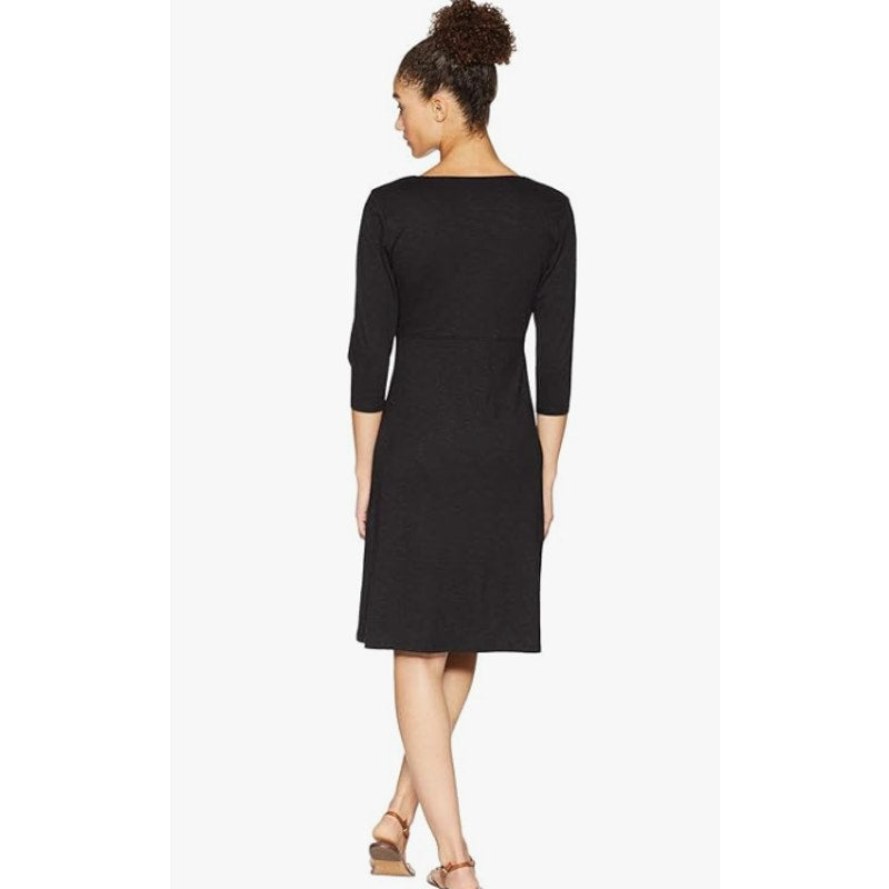 TOAD & CO. Women's Rosalinda A-line Knit Dress Small Black 3/4 Sleeves NWT
