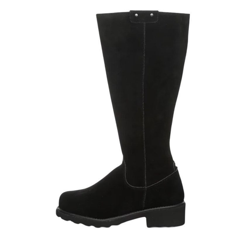 Bearpaw Womens Audrina Knee High Boots Size 6 Black Suede Water Repellent NIB