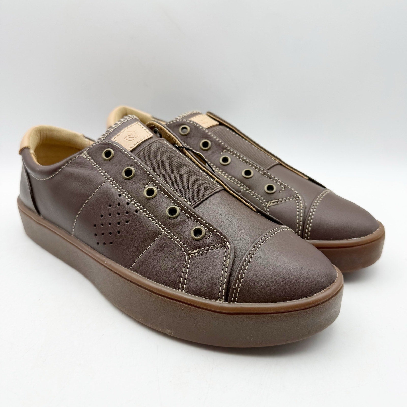 Spenco Womens Malibu Lux Sneakers US 9.5 Brown Espresso Leather Slip On NIB