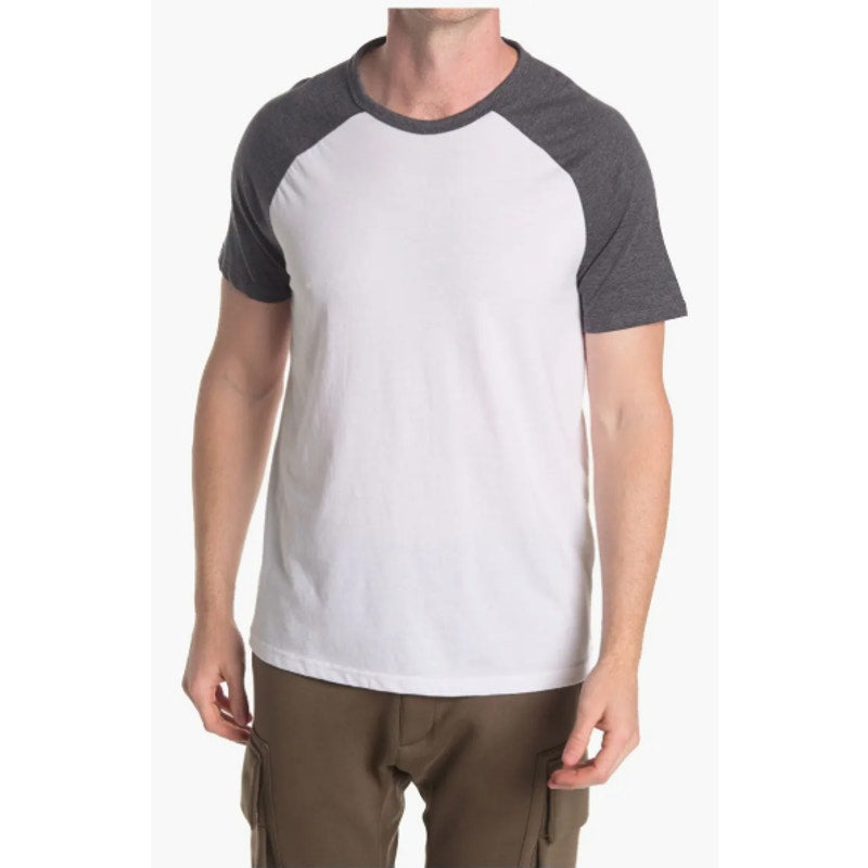 ABOUND Men's Raglan Baseball T-shirt XS White Grey Crewneck Short Sleeve NWOT