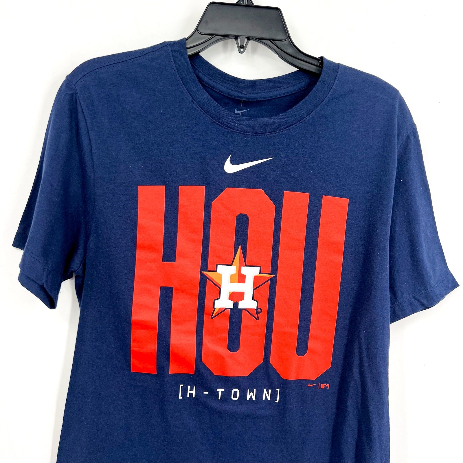 NIKE Mens Houston Astros Scoreboard T-Shirt Small Navy Short Sleeve NWT