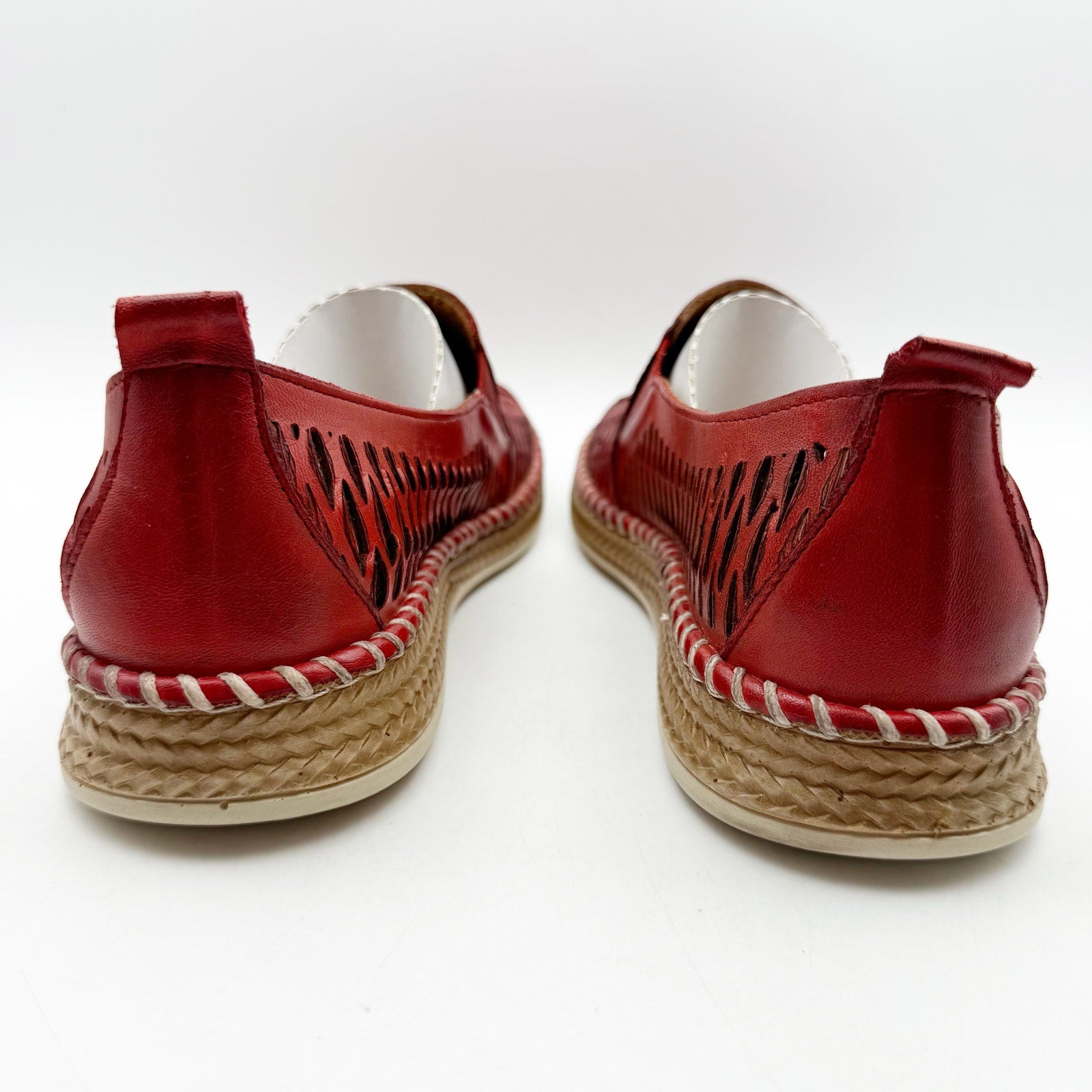 Spring Step Womens Newday Shoes EU 41 US 9.5-10 Red Leather Slip On Flats NIB