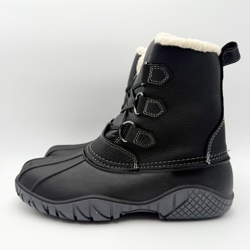 Baffin Womens Yellowknife Snow Boots Size 9 Black Leather Waterproof Winter NWT
