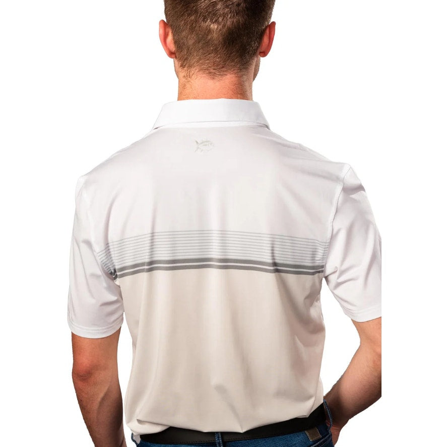 SOUTHERN TIDE Men Driver Wildwood Stripe Polo Shirt Small White Short Sleeve NWT