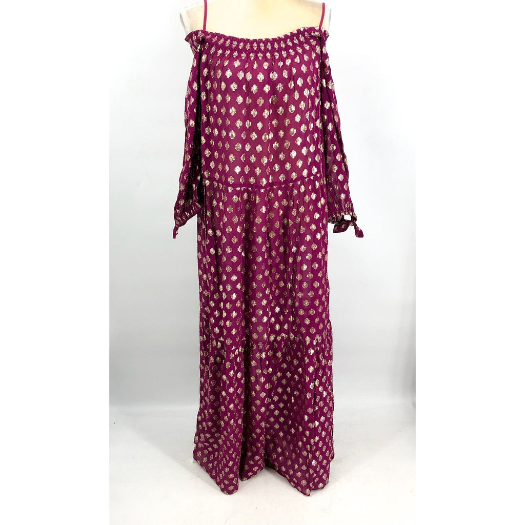 LILLY PULITZER Womens Dayla Maxi Cover-Up Dress XL Dark Red Cherry Gold NWT