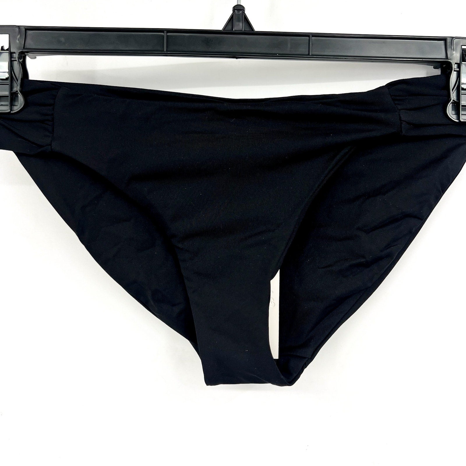 BECCA Women's Muse Side Ruched Bikini Bottoms Small Black Hipster NWT