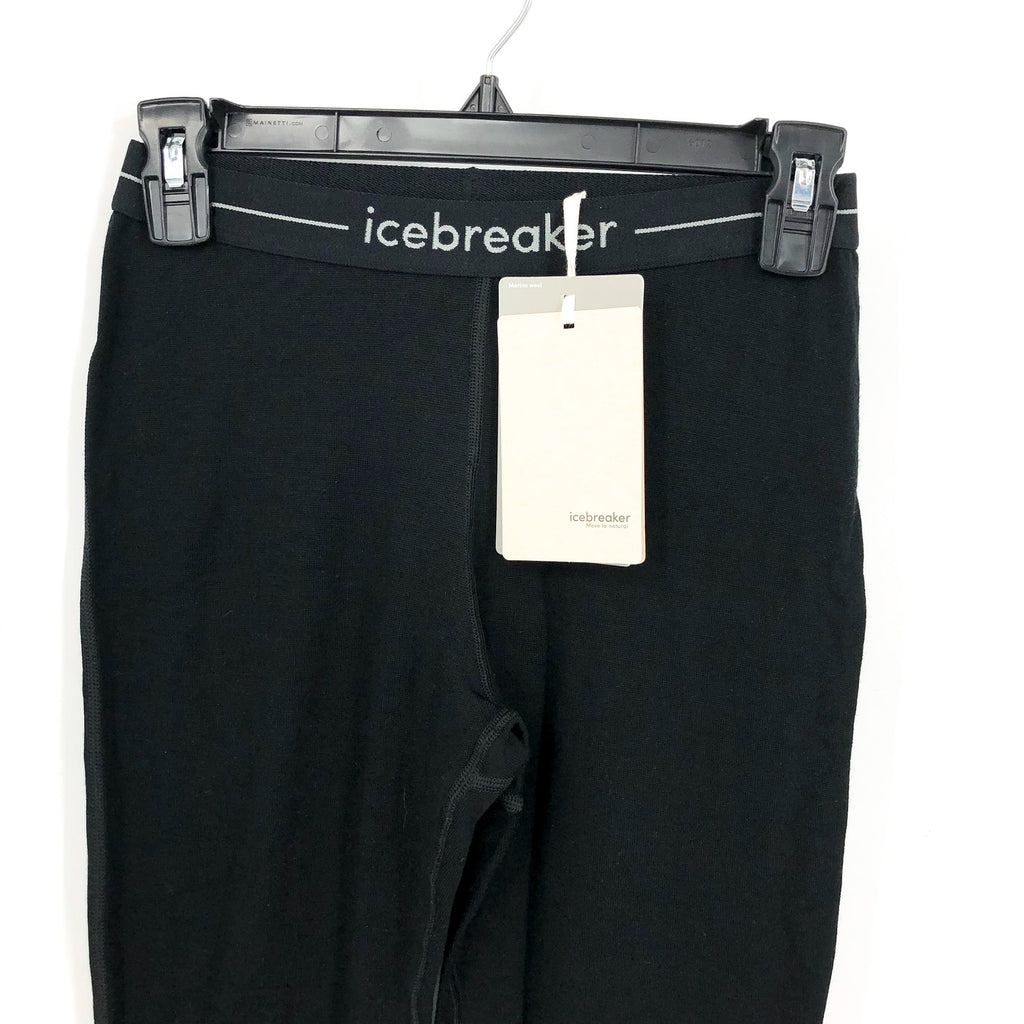 ICEBREAKER Women's Merino 260 Tech Thermal Leggings XS Black Base Layer NWT