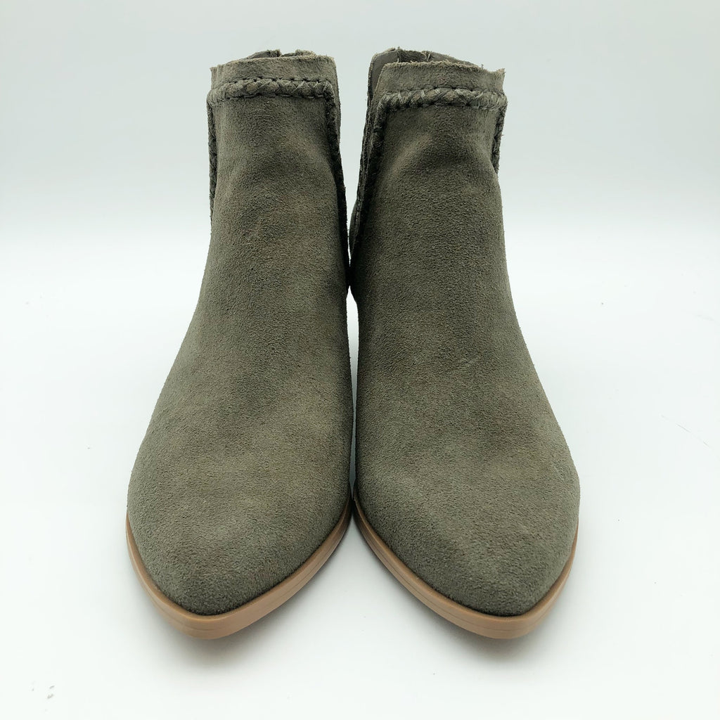 Dolce Vita Womens Dylan Ankle Booties Size 6 Green Textured Heel Suede NWOB