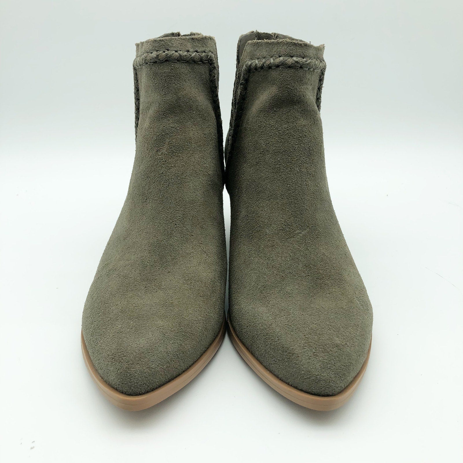 Dolce Vita Womens Dylan Ankle Booties Size 6 Green Textured Heel Suede NWOB