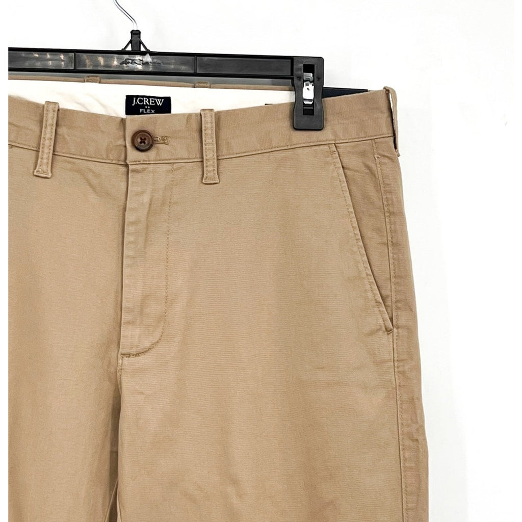 J.CREW Mens Straight-fit Flex Chino Pants 31x32 Khaki Flat Front H3186 NWT