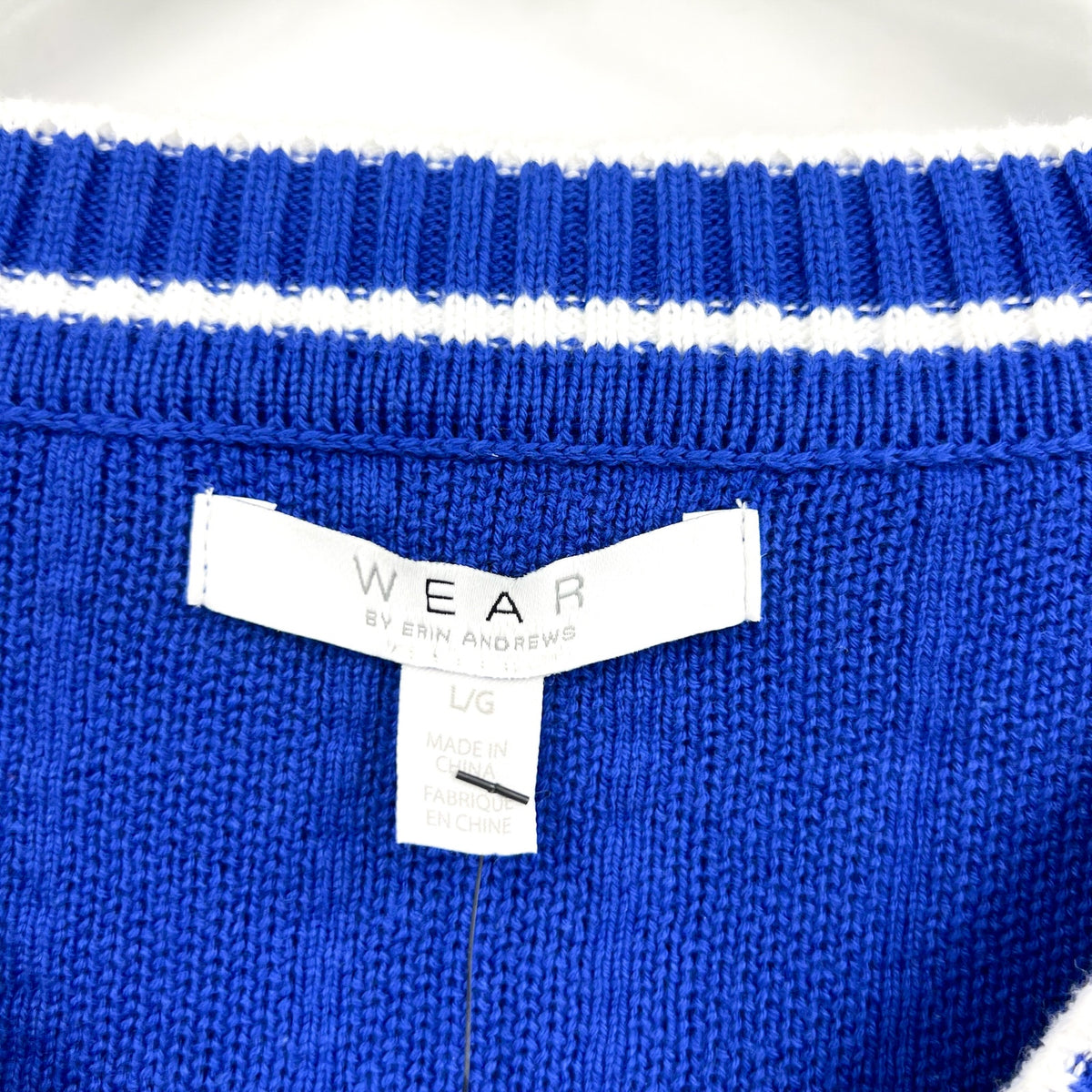 WEAR BY ERIN ANDREWS Florida Gators V Neck Sweater Large Blue Long Sleeve NWT