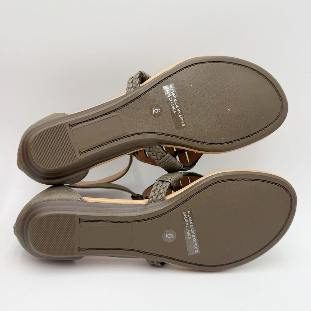 DV by Dolce Vita Womens Lissie Woven Thong Sandals Size 6 Olive Green Flats NWOB