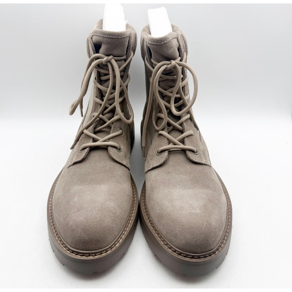Saint Morta Mens Legion Combat Boots Size 10 EU 44 Taupe Grey Suede NIB