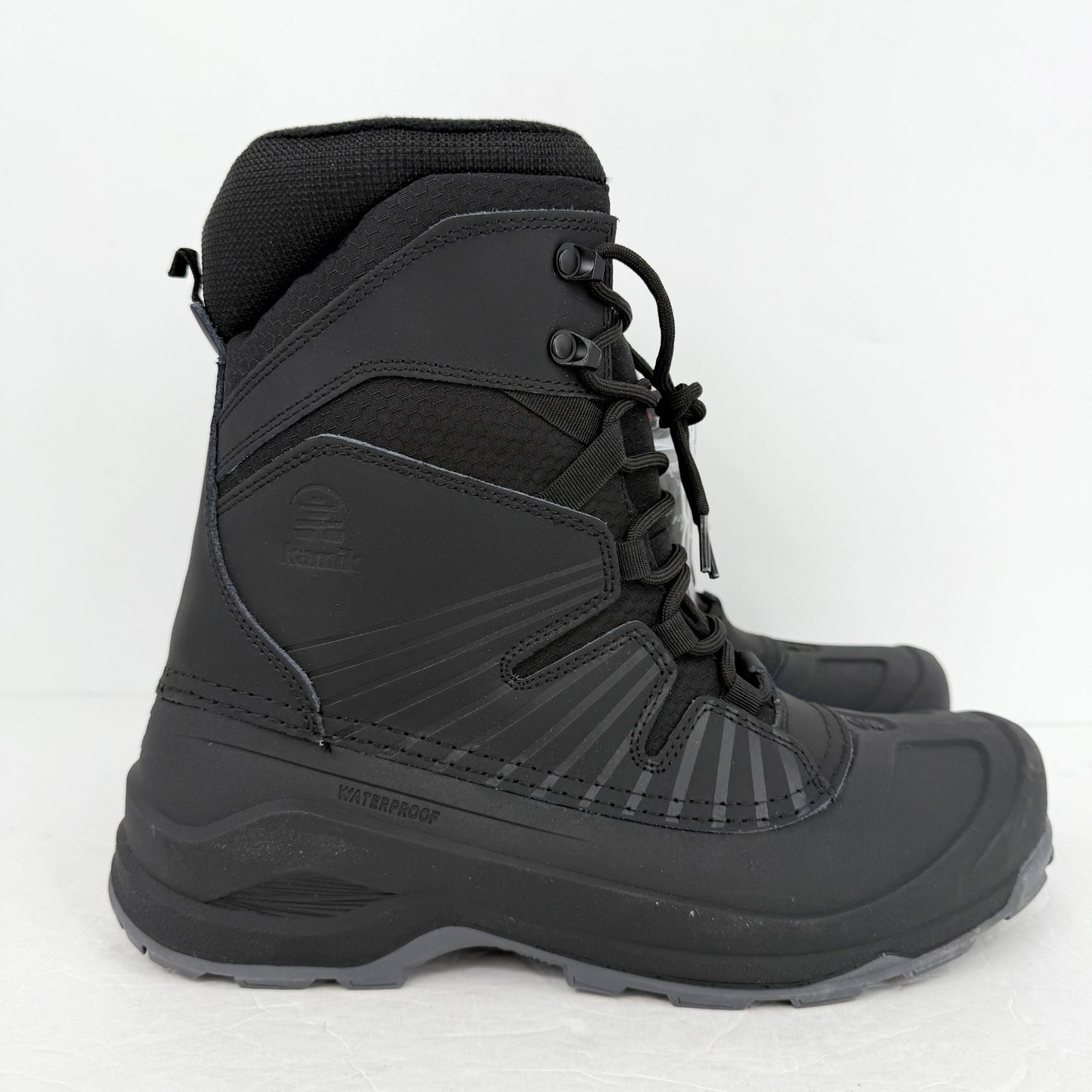 Kamik Mens Iceland Snow Boots US 12 EU 45 Black Grey Waterproof NWOB