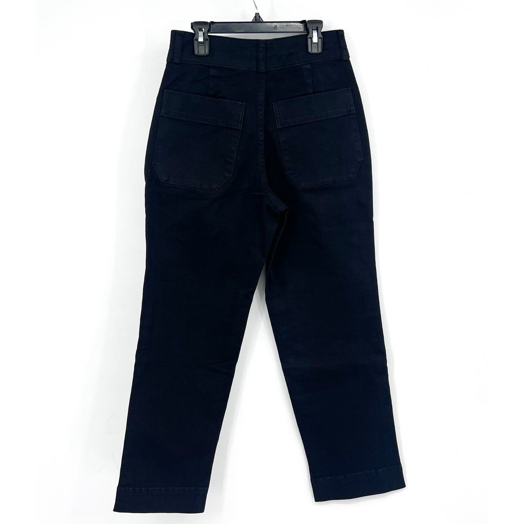 EVERLANE Women's The Organic Straight-Leg Pants Size 6 Black Utility Pockets NWT