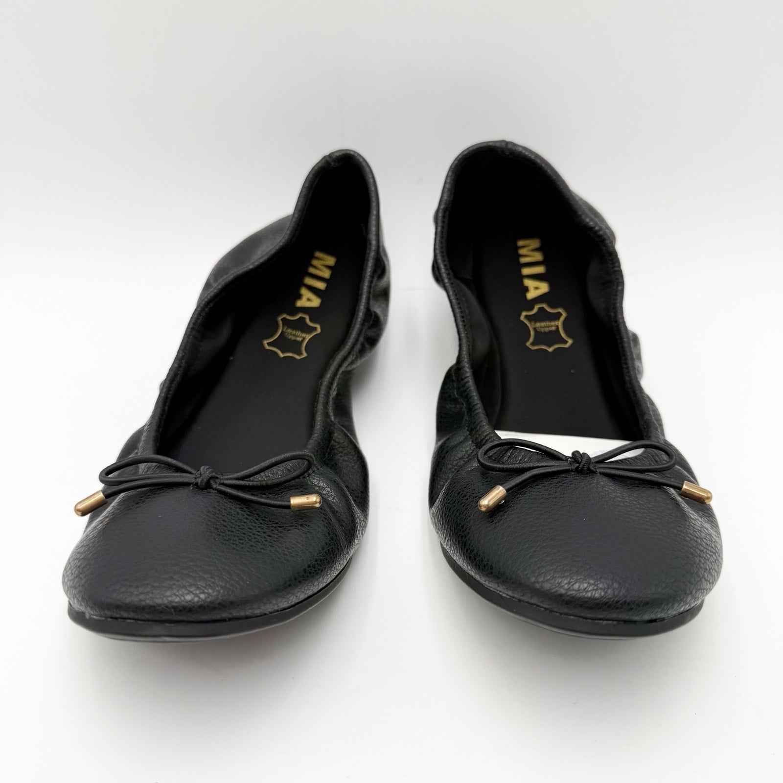 MIA Womens URI Ballet Flats Size 7.5 M Black Leather NWOB