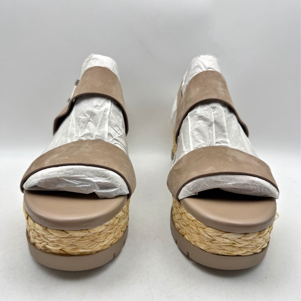 Vince Camuto Womens Maipelle Espadrille Wedge Sandals US 10 Taupe Leather NWOB