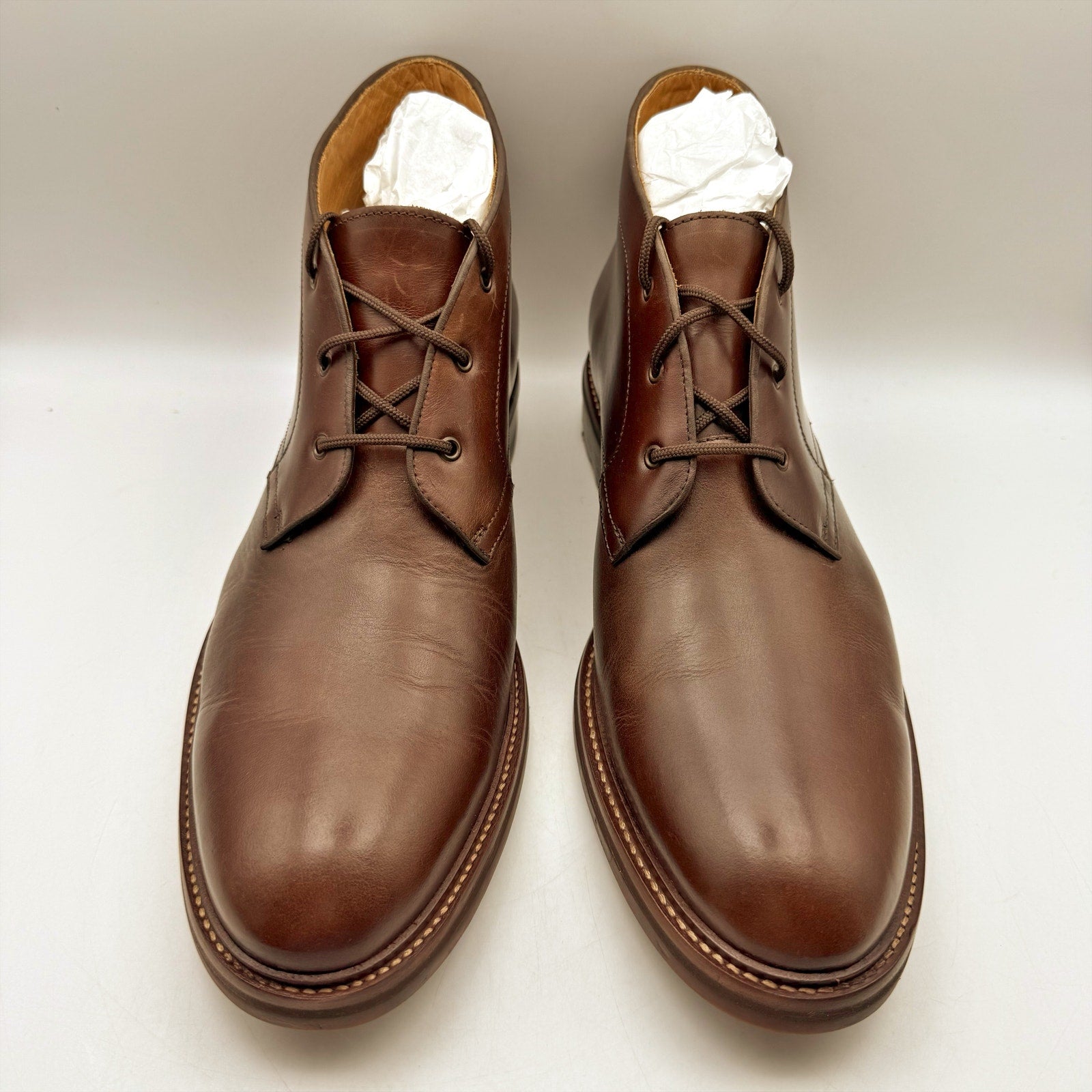 Johnston & Murphy Mens Welch Chukka Boots US Size 12 EU 46 Brown Leather NIB