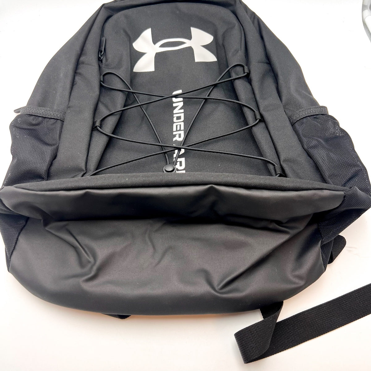 UNDER ARMOUR Hustle Sport 6.0 Backpack Black Metallic Silver Water ResistantNWOT